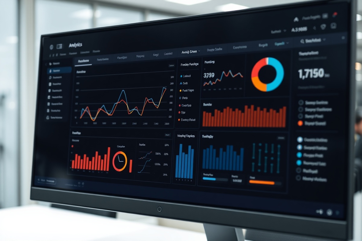 Linkify analytics dashboard showing real-time click charts, geographic heat map, device breakdown, and traffic source pie chart
